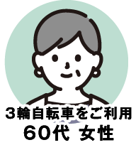 3輪自転車をご利用 60代女性
