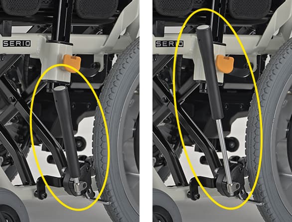 伸縮タイプの駐車ブレーキを採用
